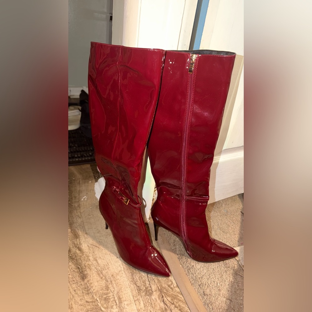Chic Burgundy Over the Knee Boots